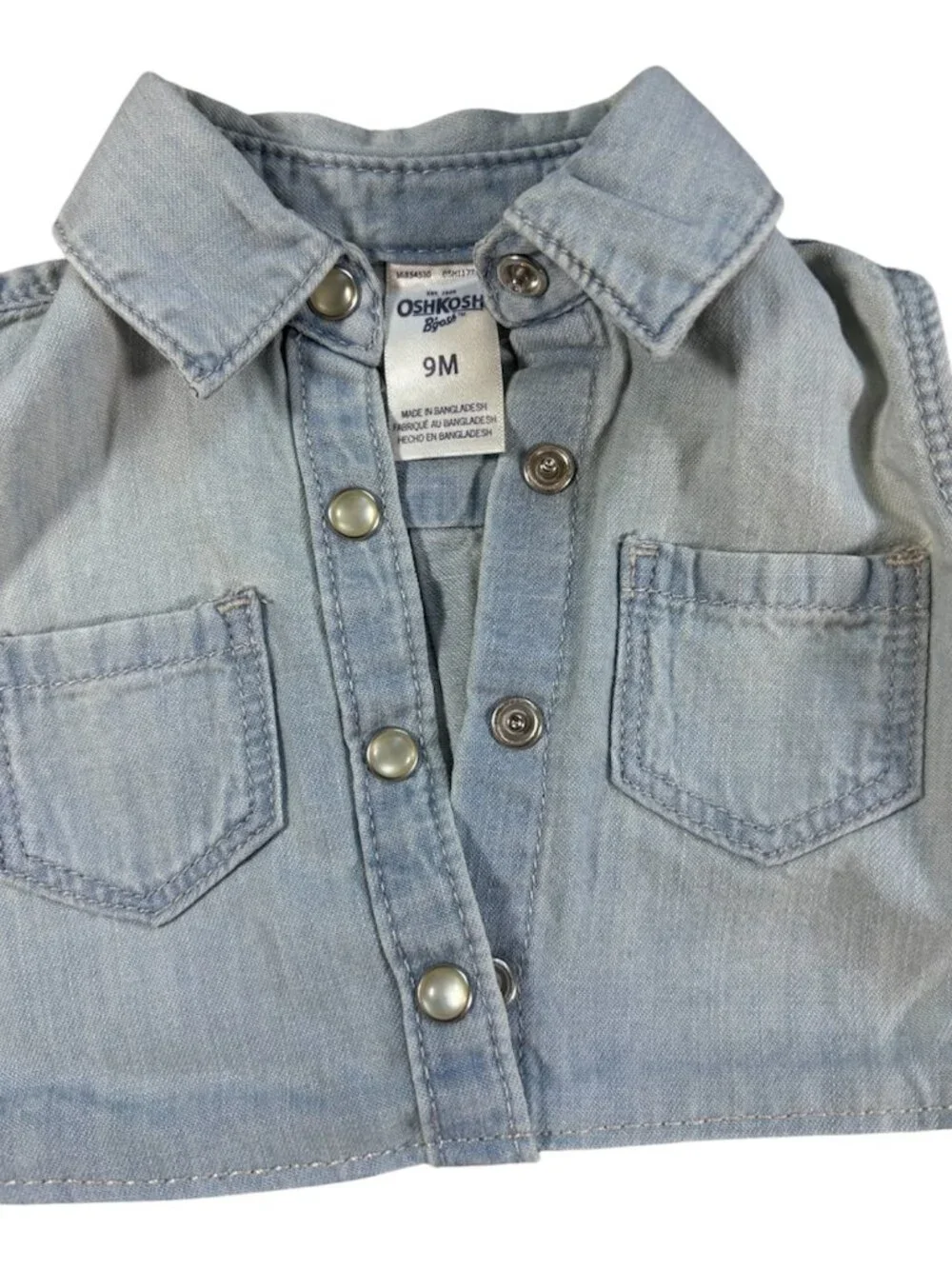 OshKosh Infant Baby Girl Denim & White Tulle Dress (NWT)- Size 9M